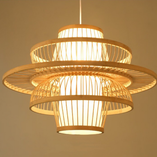 Bamboo Rattan Pendant Lampshade(Bulb not included)