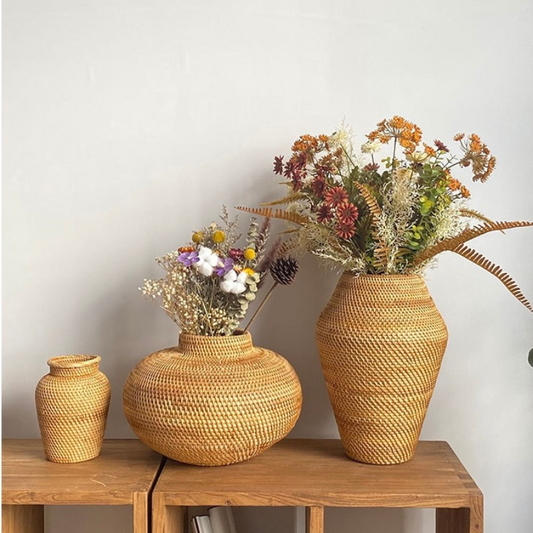 Handmade Rattan Vase  for Home Decoration