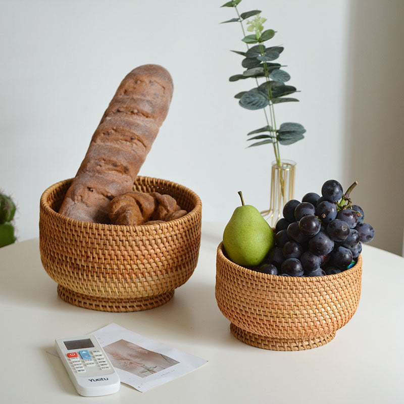 Rattan  Fruit Basket  Fruit Bread Nuts Candy Tray