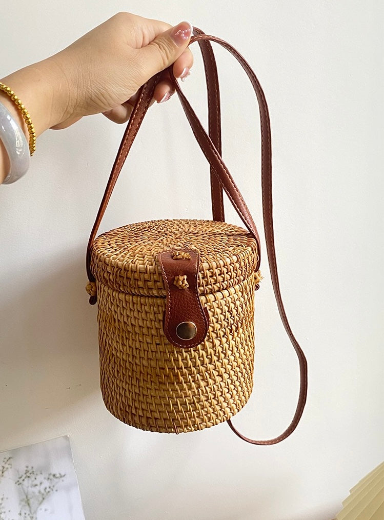 Rattan Bag, Bucket  Bag ,Woven Bag For Women Gift